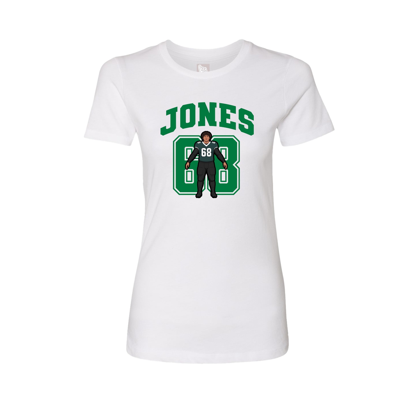 Fitted Women's Tee — Number in White