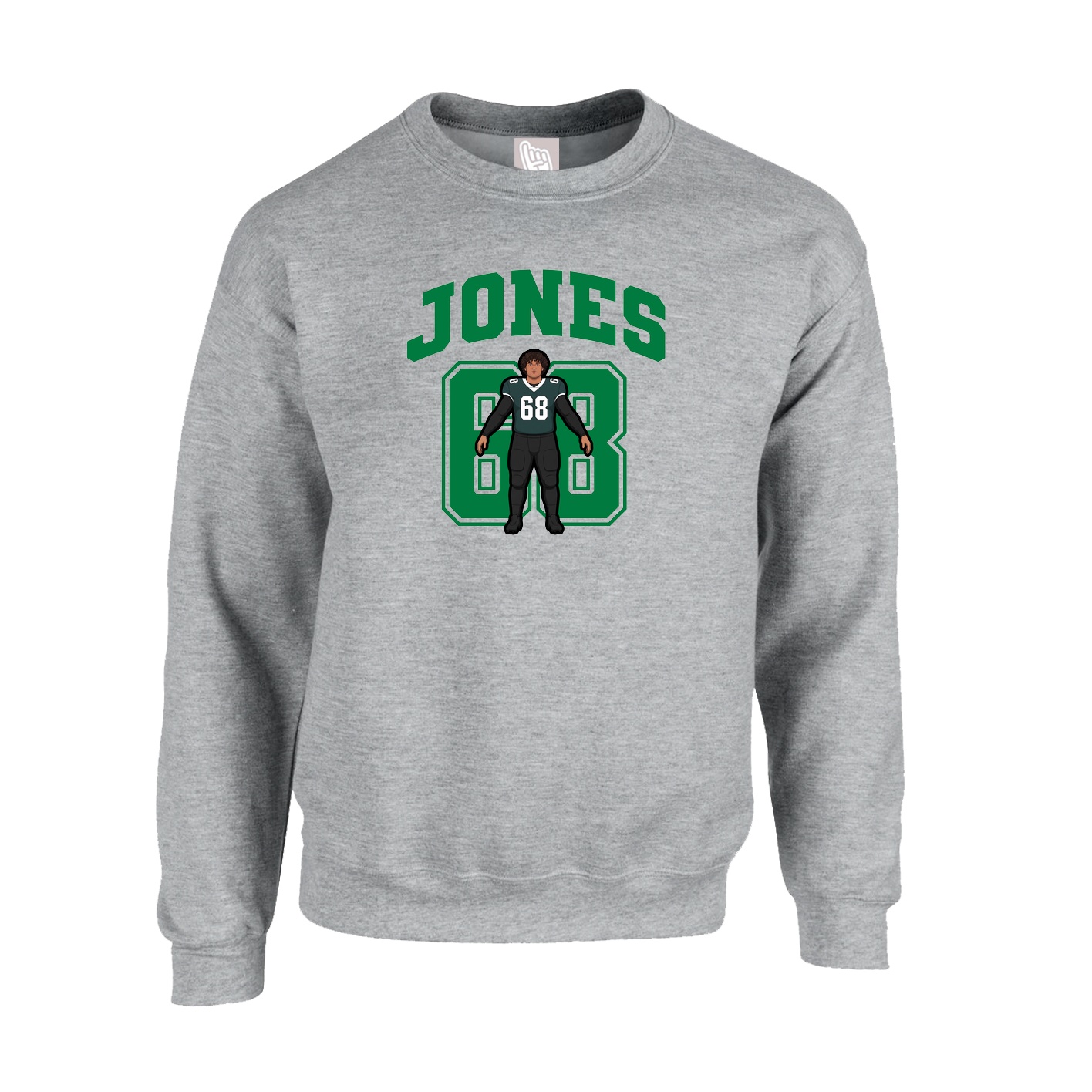 Fleece Crew — Number in Grey