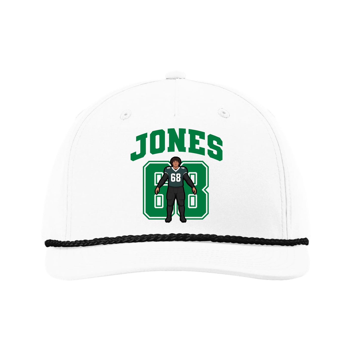 Five-Panel Classic Rope Cap — Number in White