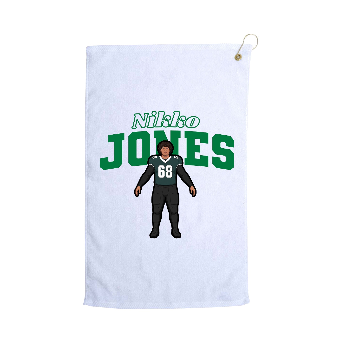 Golf Towel — Name Arch in White