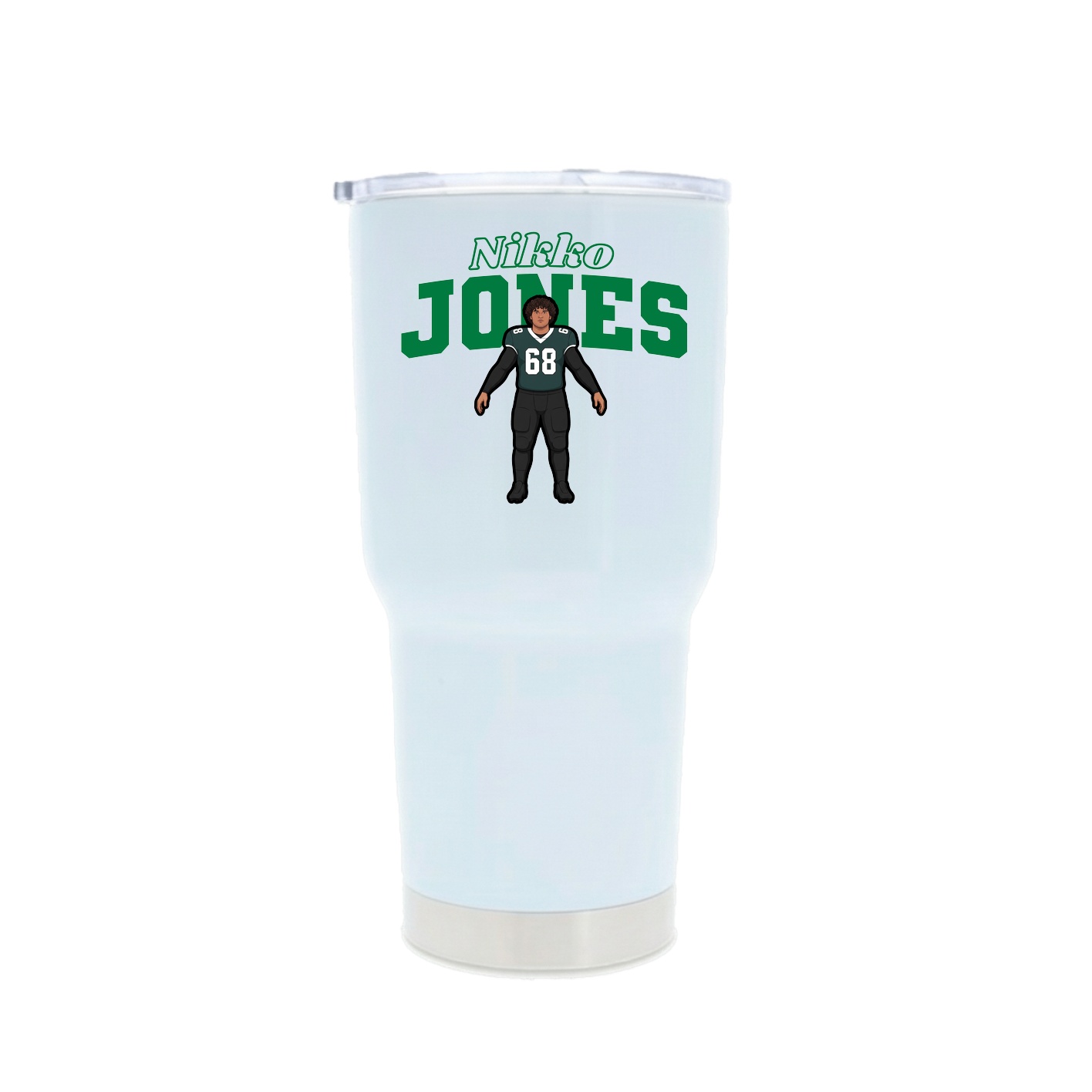 30oz Stainless Steel Tumbler — Name Arch in White