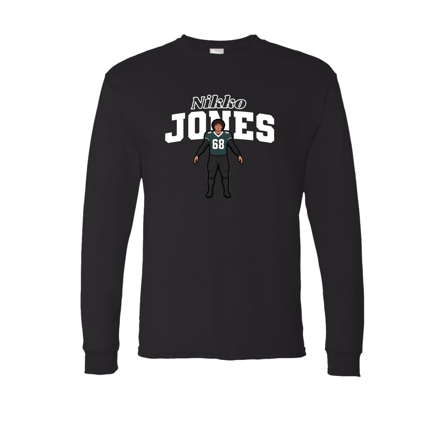 Long Sleeve Tee — Name Arch in Black