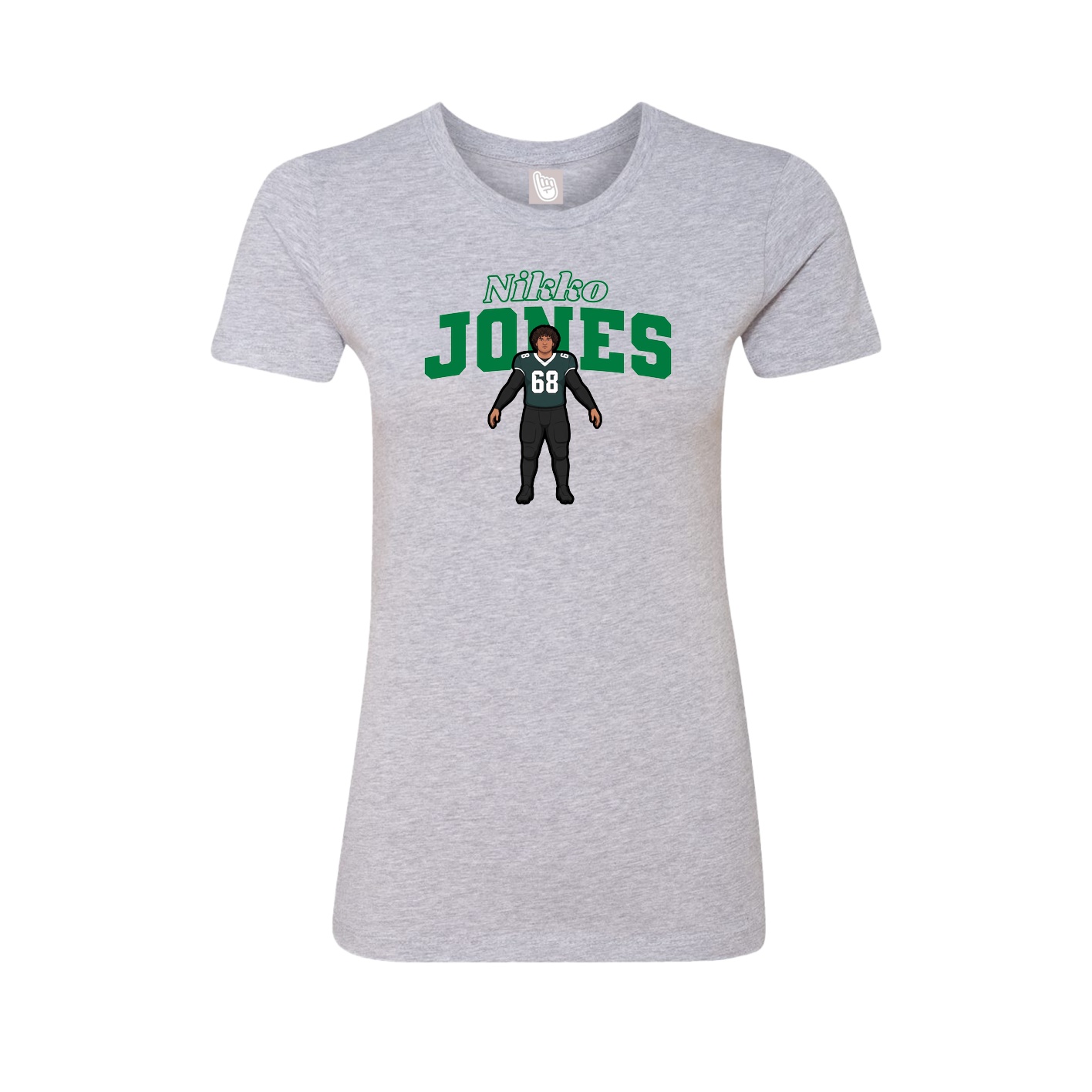Fitted Women's Tee — Name Arch in Grey