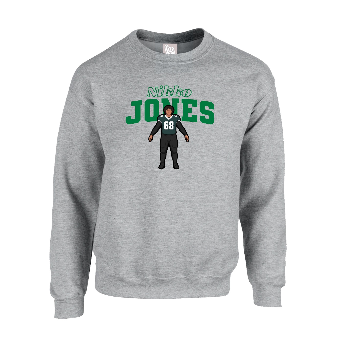 Fleece Crew — Name Arch in Grey