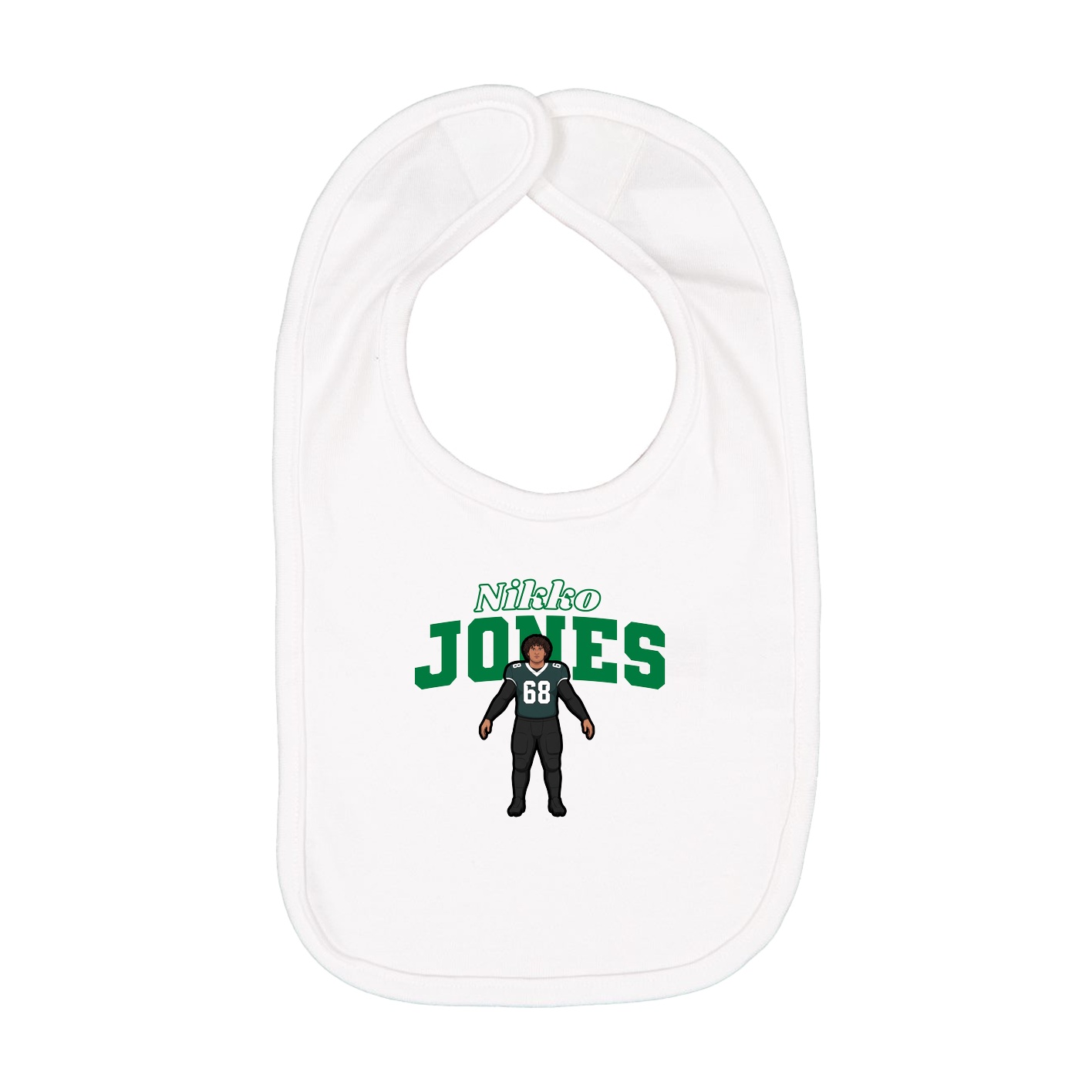Infant Bib — Name Arch in White