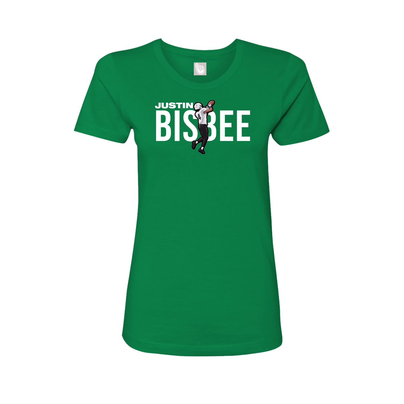 Fitted Women's Tee — Player Name in Green