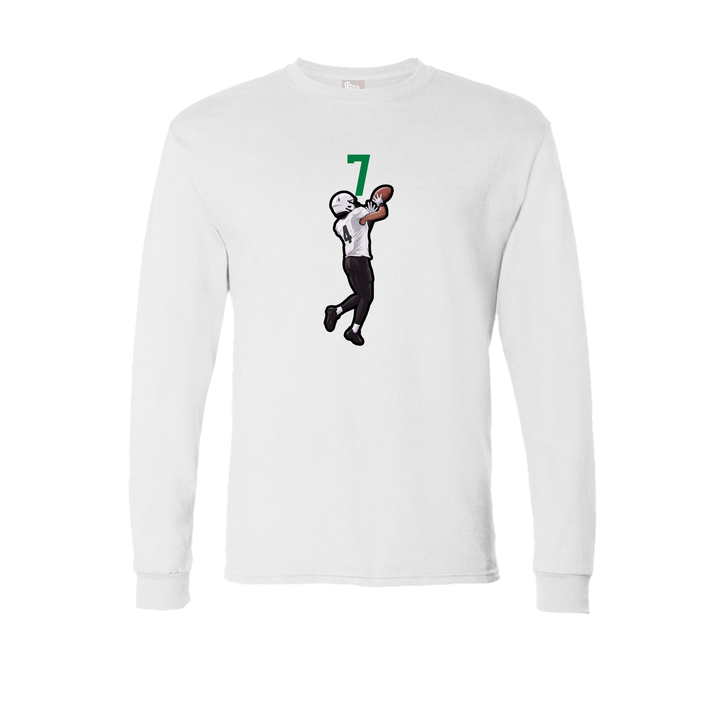 Long Sleeve Tee — Number Top in White
