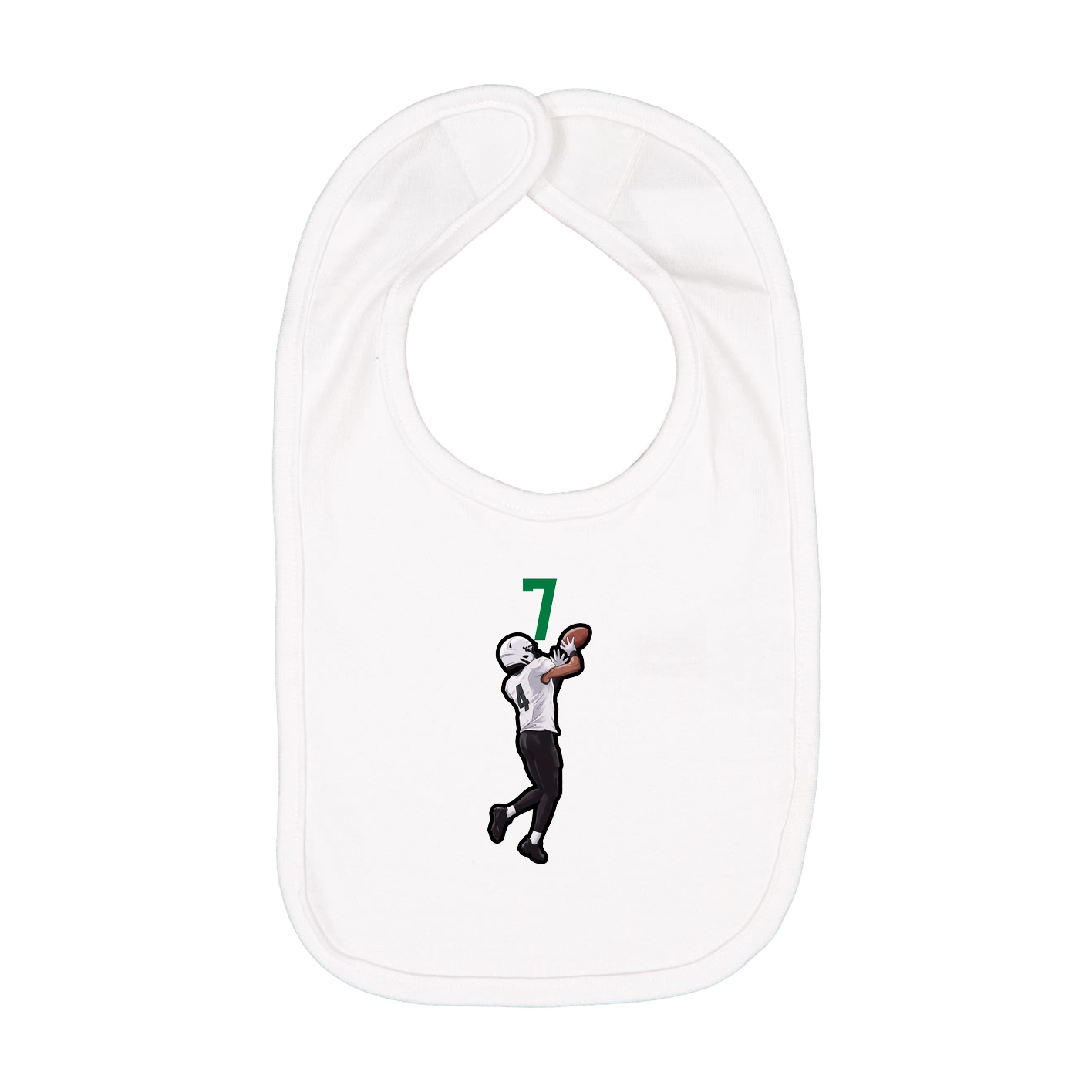 Infant Bib — Number Top in White