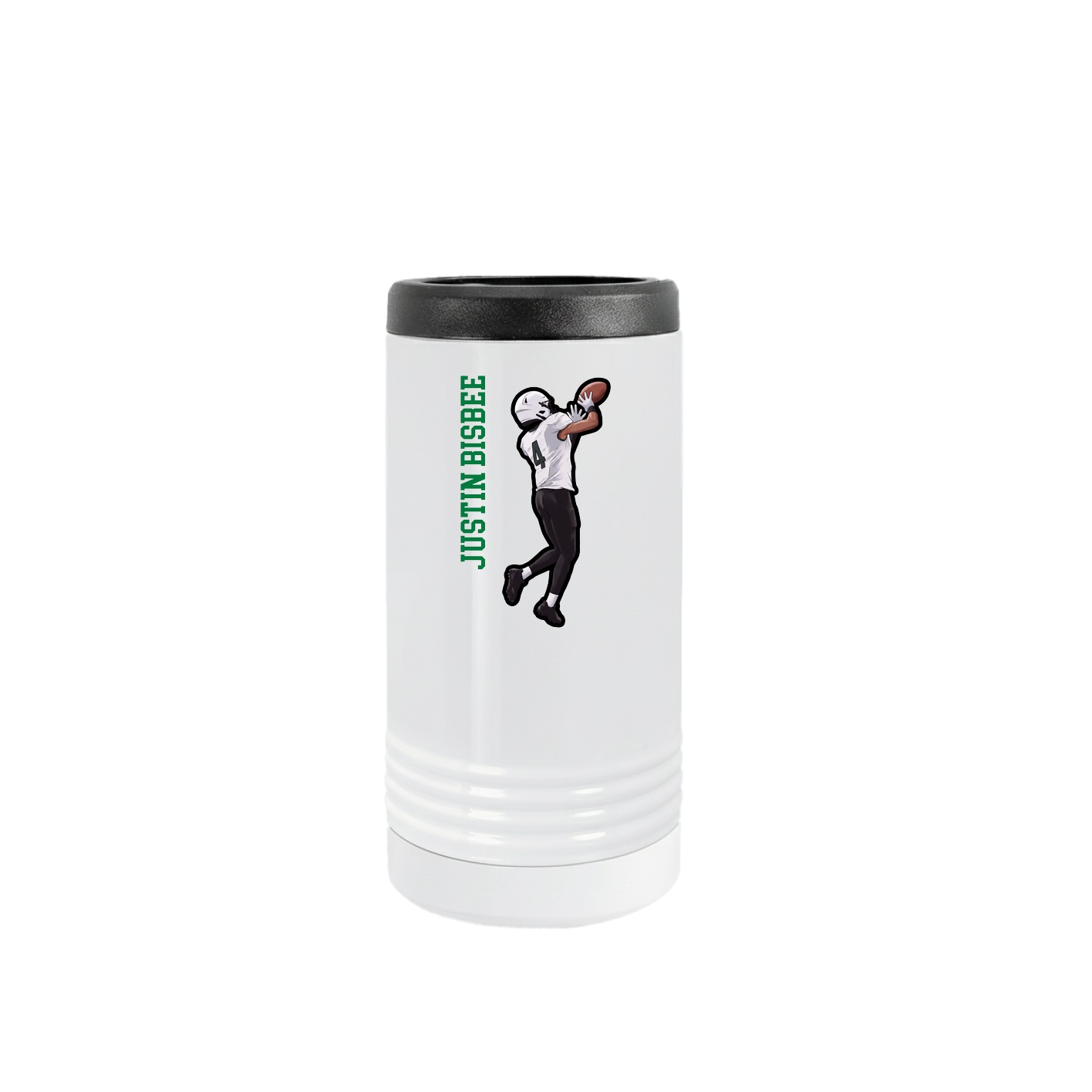 Slim Beverage Holder — Name Vertical in White