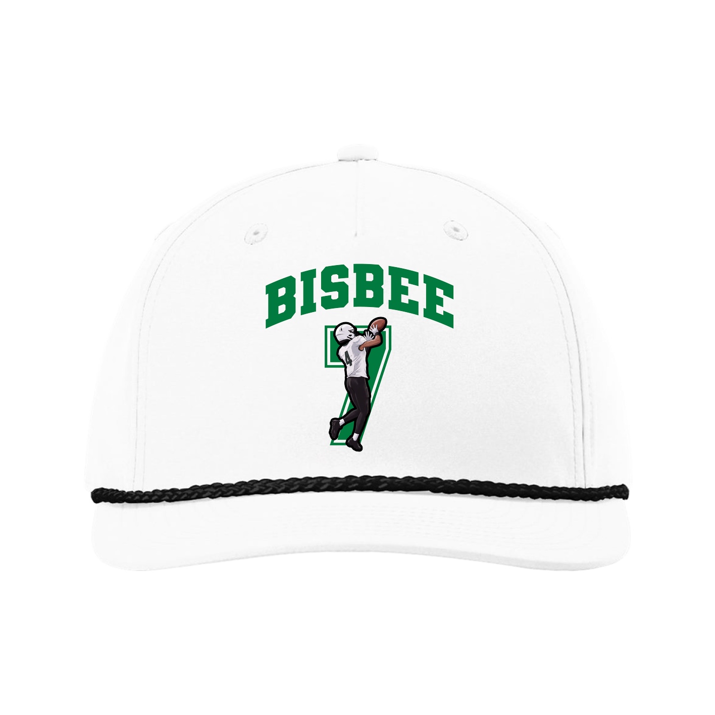 Five-Panel Classic Rope Cap — Number in White