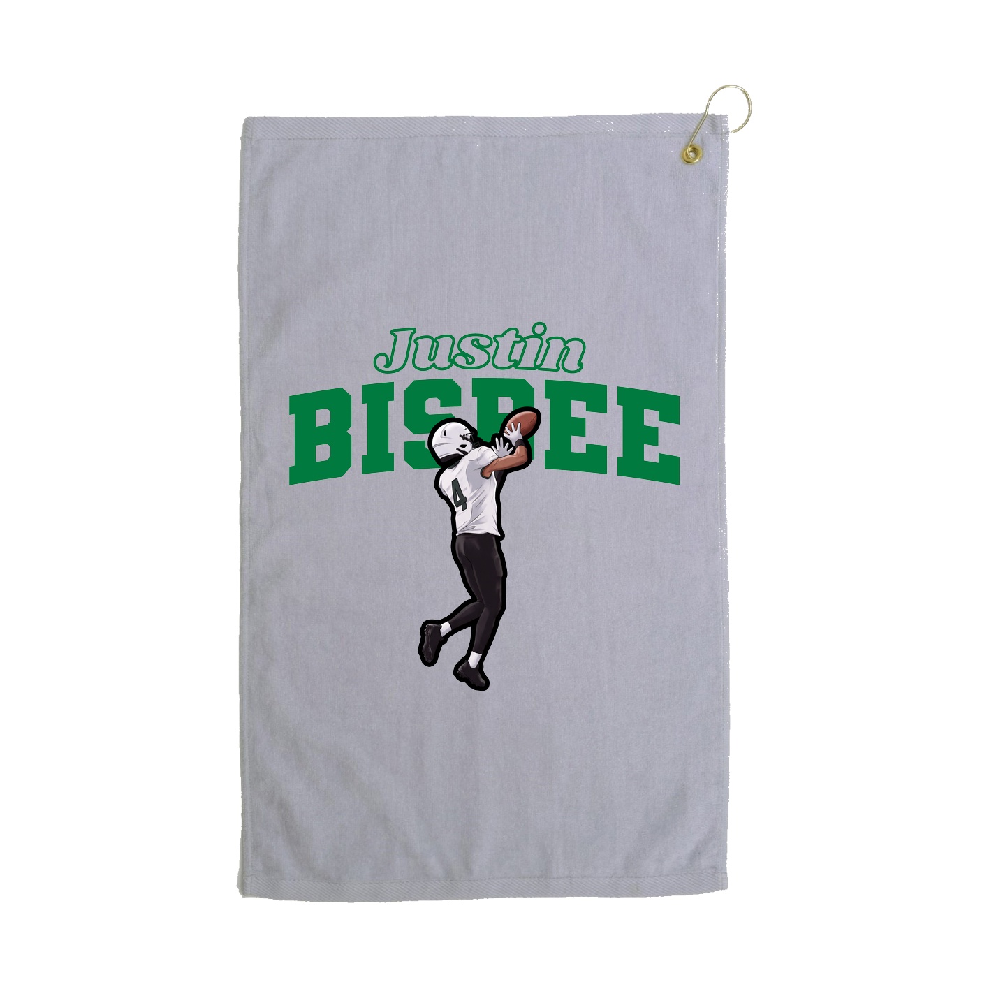 Golf Towel — Name Arch in Grey