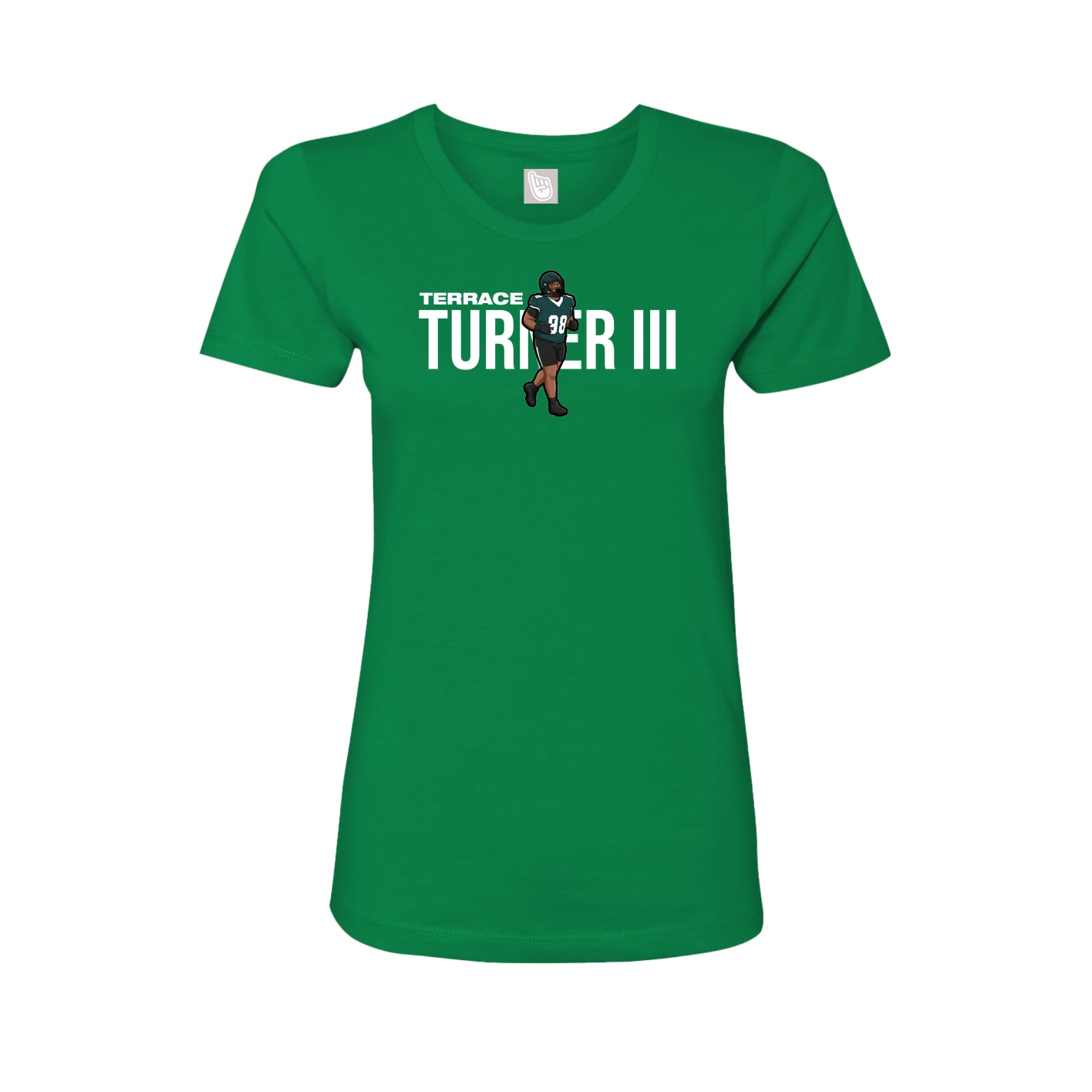 Fitted Women's Tee — Player Name in Green