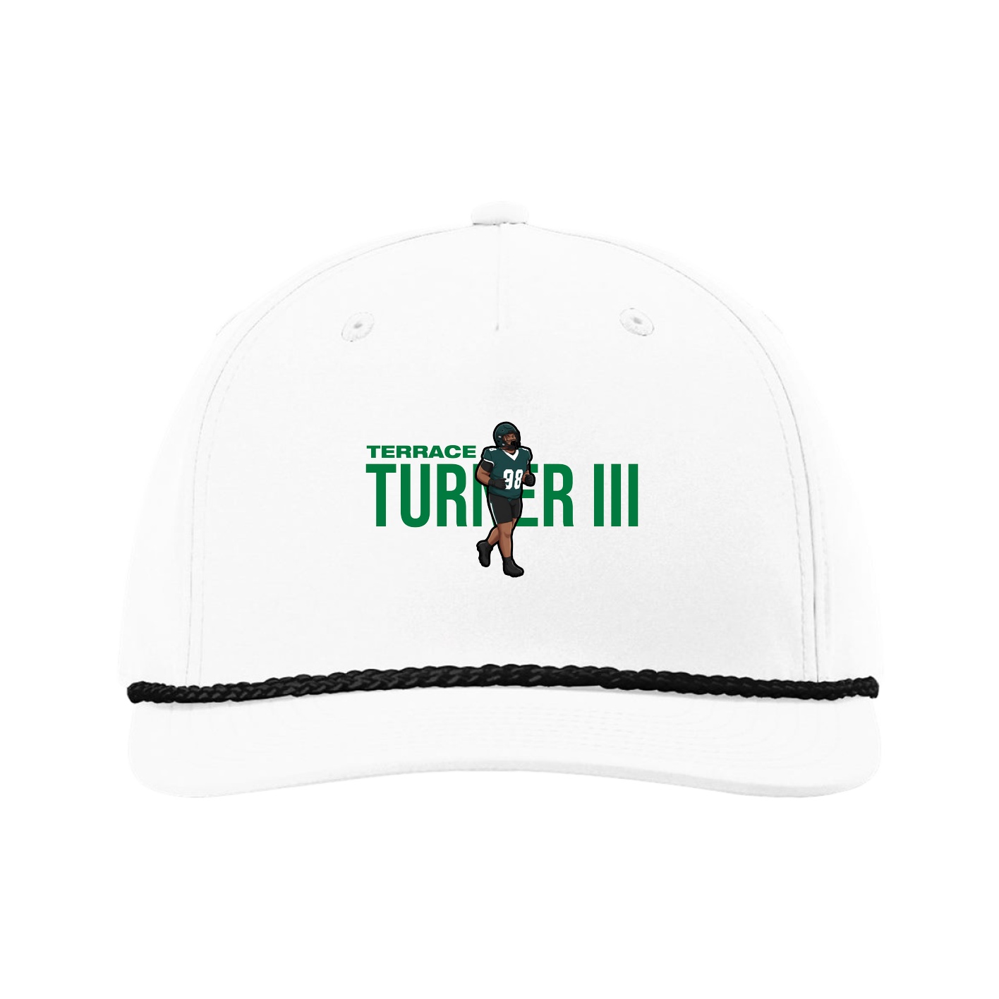 Five-Panel Classic Rope Cap — Player Name in White