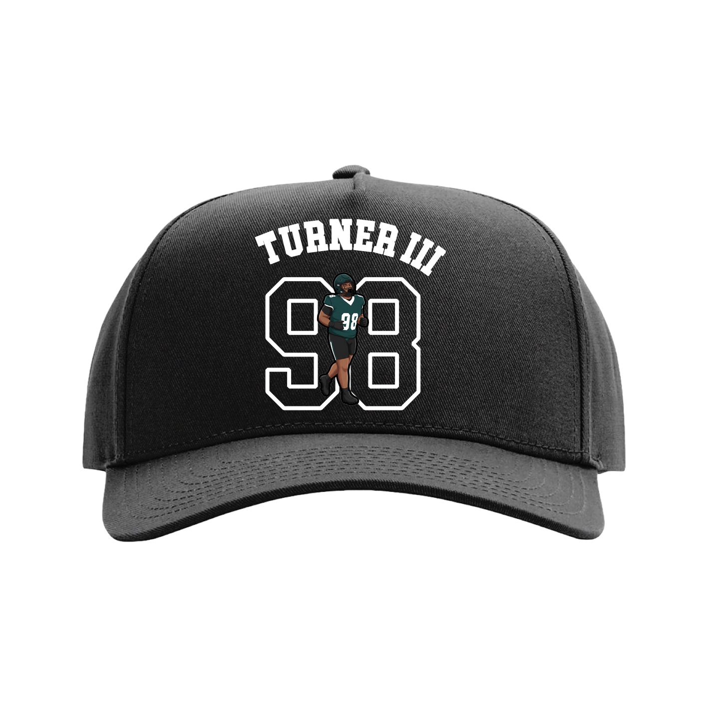 Full Fabric Five-Panel Champ Cap — Shirsey Arch in Black