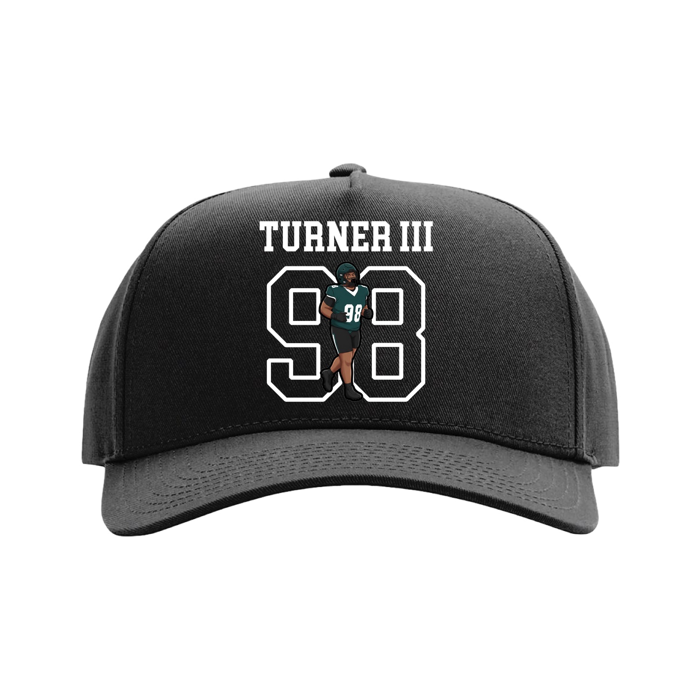 Full Fabric Five-Panel Champ Cap — Shirsey in Black
