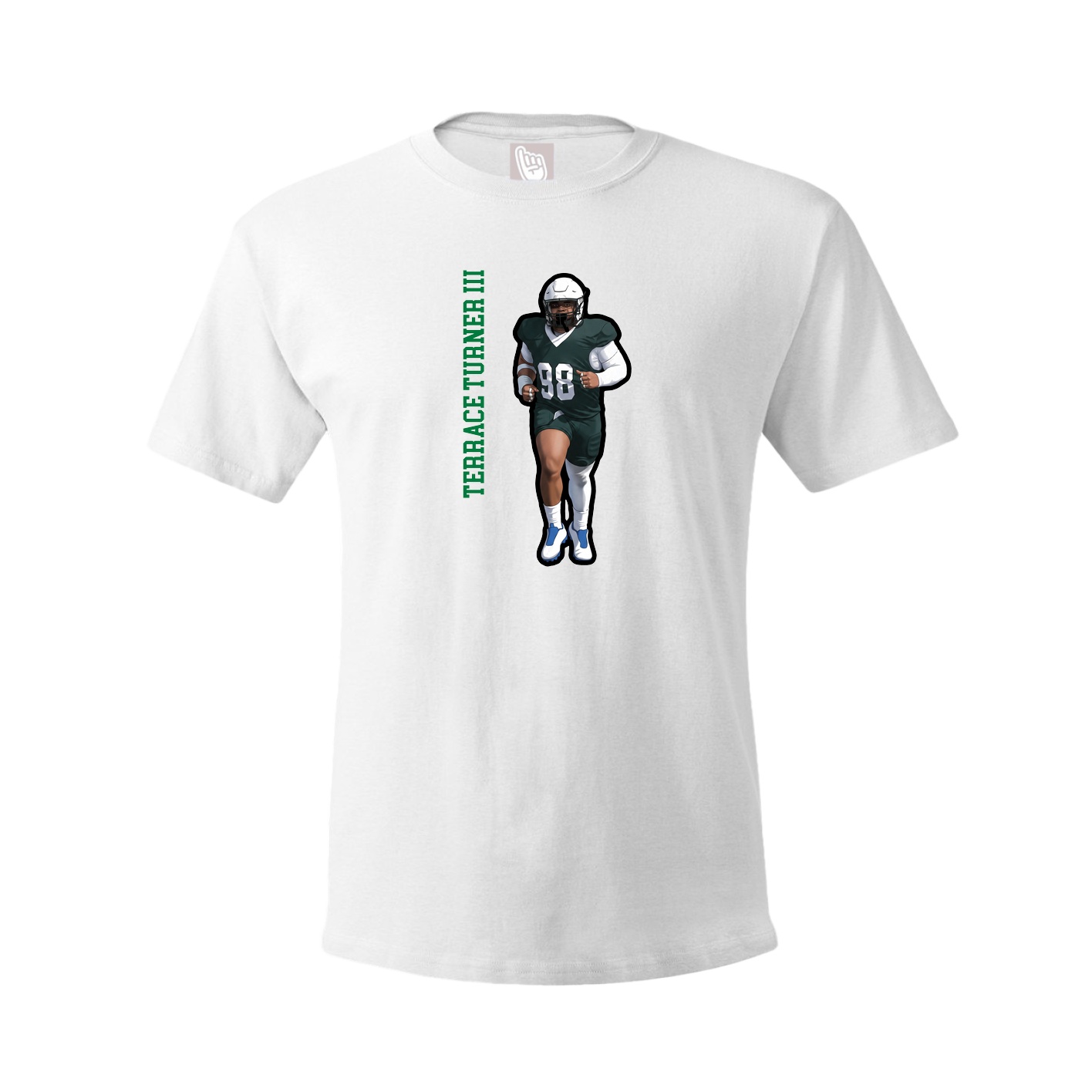 Tee — Name Vertical in White