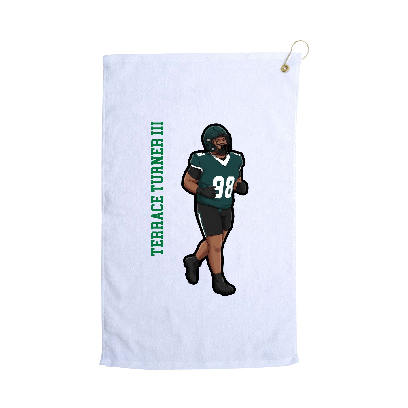 Golf Towel — Name Vertical in White