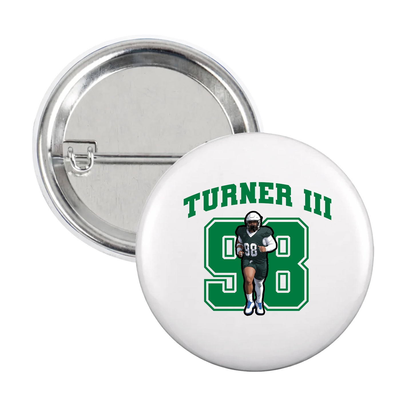 Game Day Button — Number in White