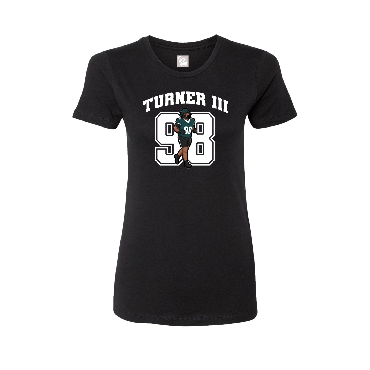 Fitted Women's Tee — Number in Black