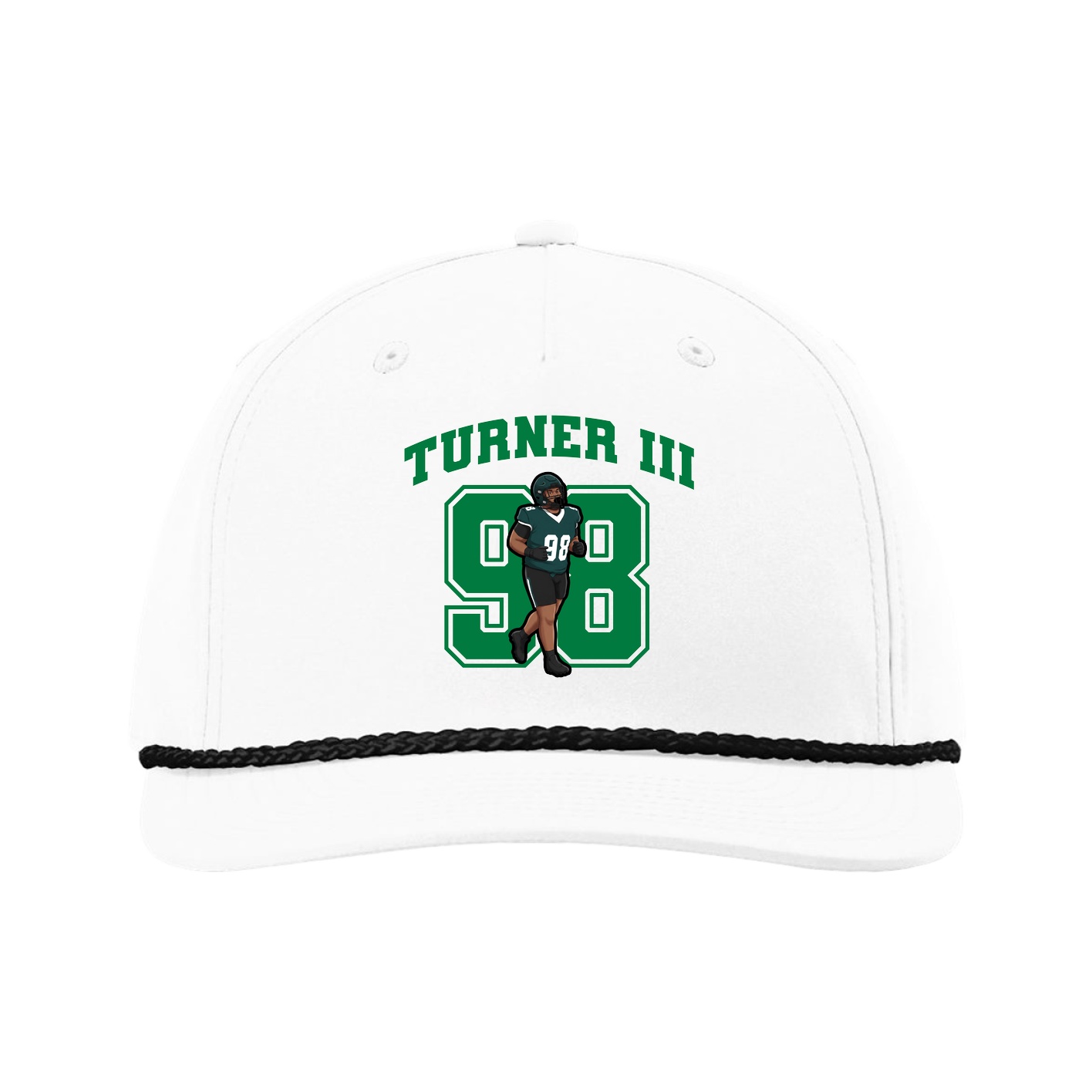 Five-Panel Classic Rope Cap — Number in White