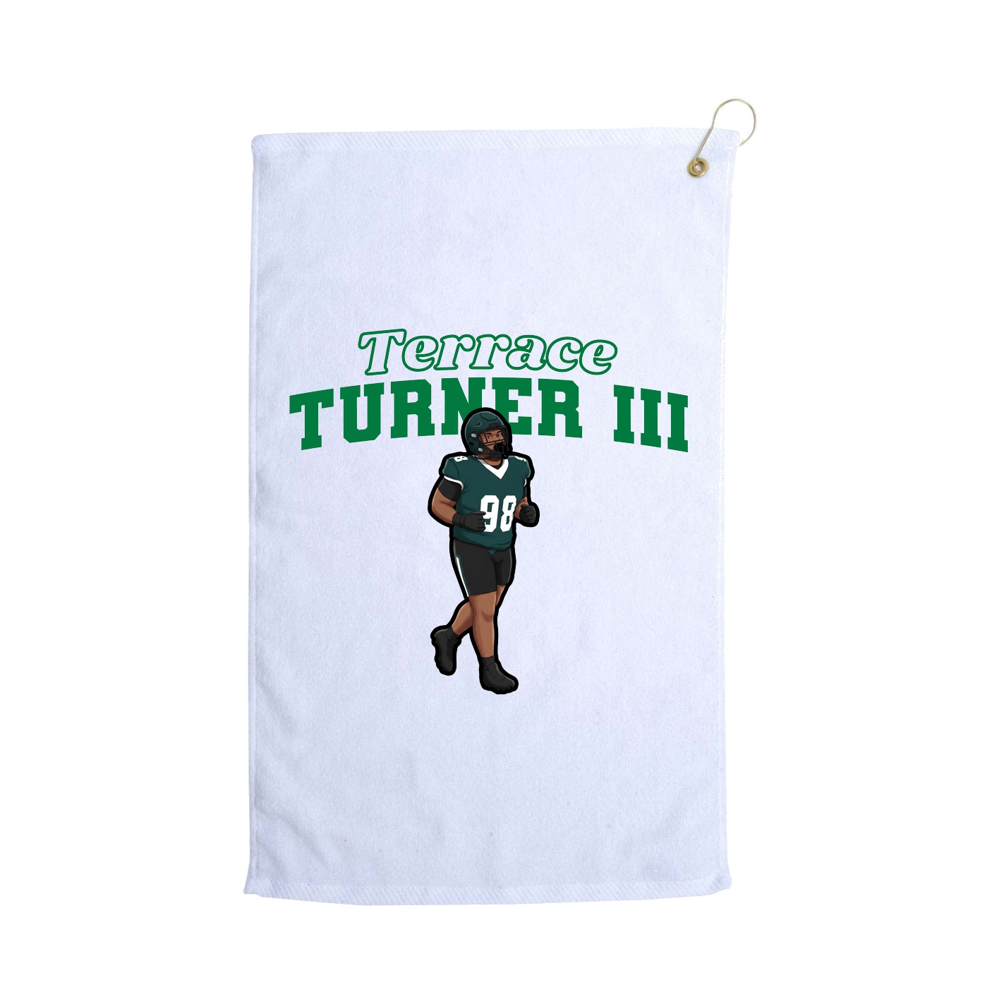 Golf Towel — Name Arch in White