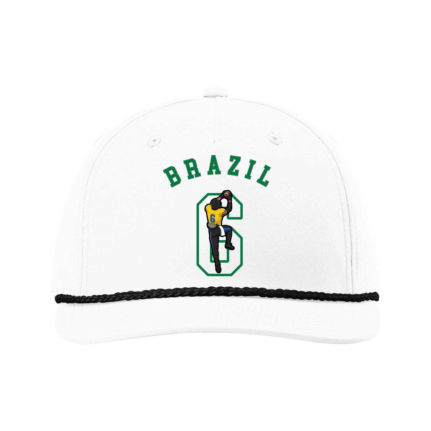 Five-Panel Classic Rope Cap — Shirsey Arch in White