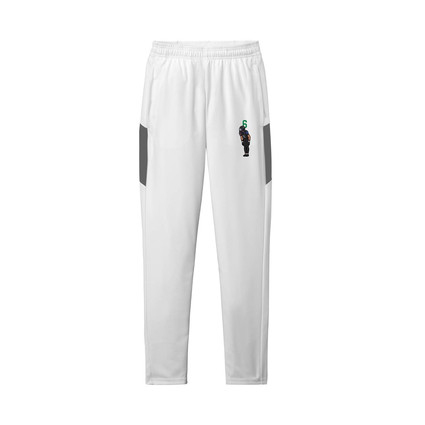 Team Travel Pant — Number Top in White/Grey