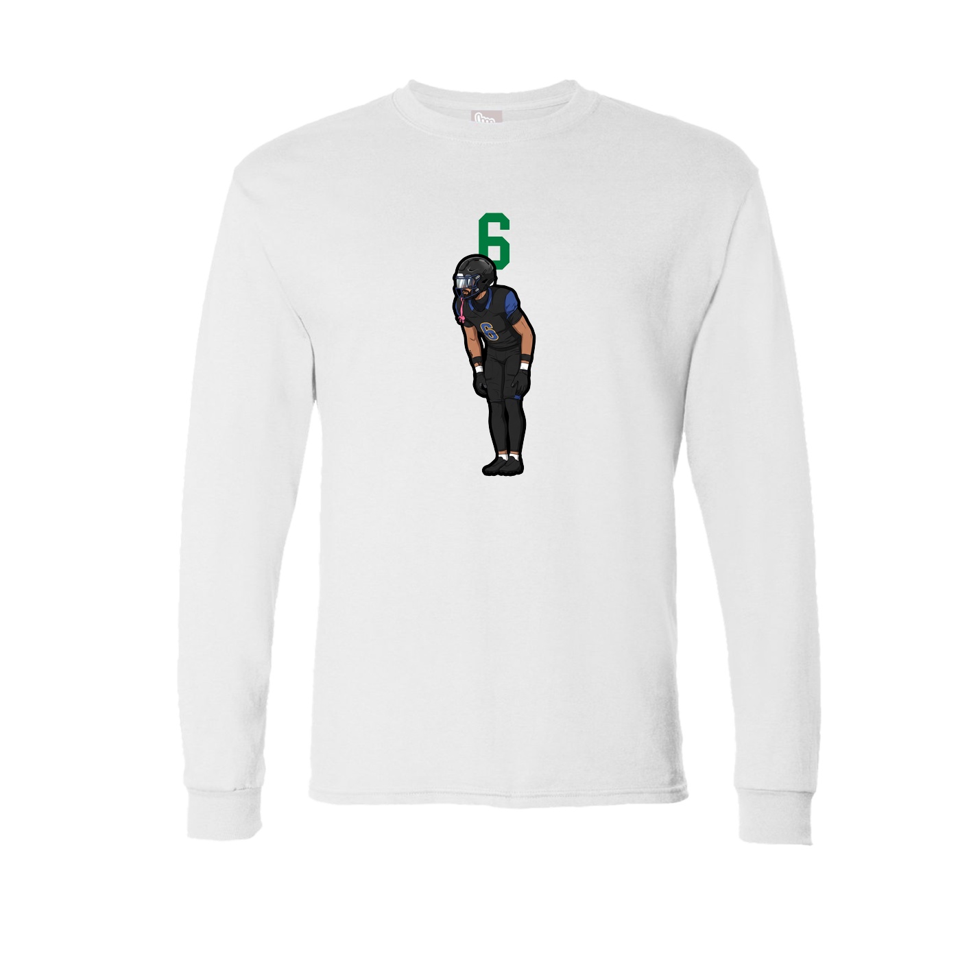 Long Sleeve Tee — Number Top in White