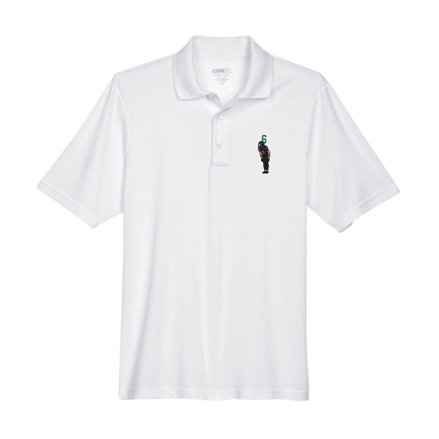 Performance Polo — Number Top in White