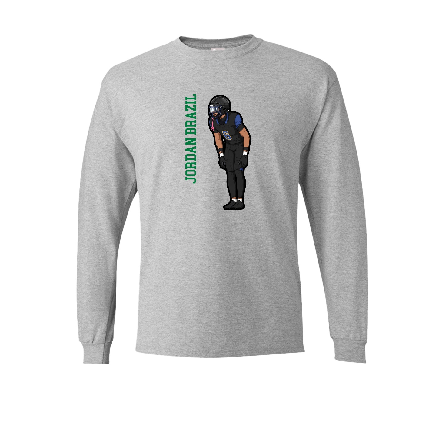 Long Sleeve Tee — Name Vertical in Grey
