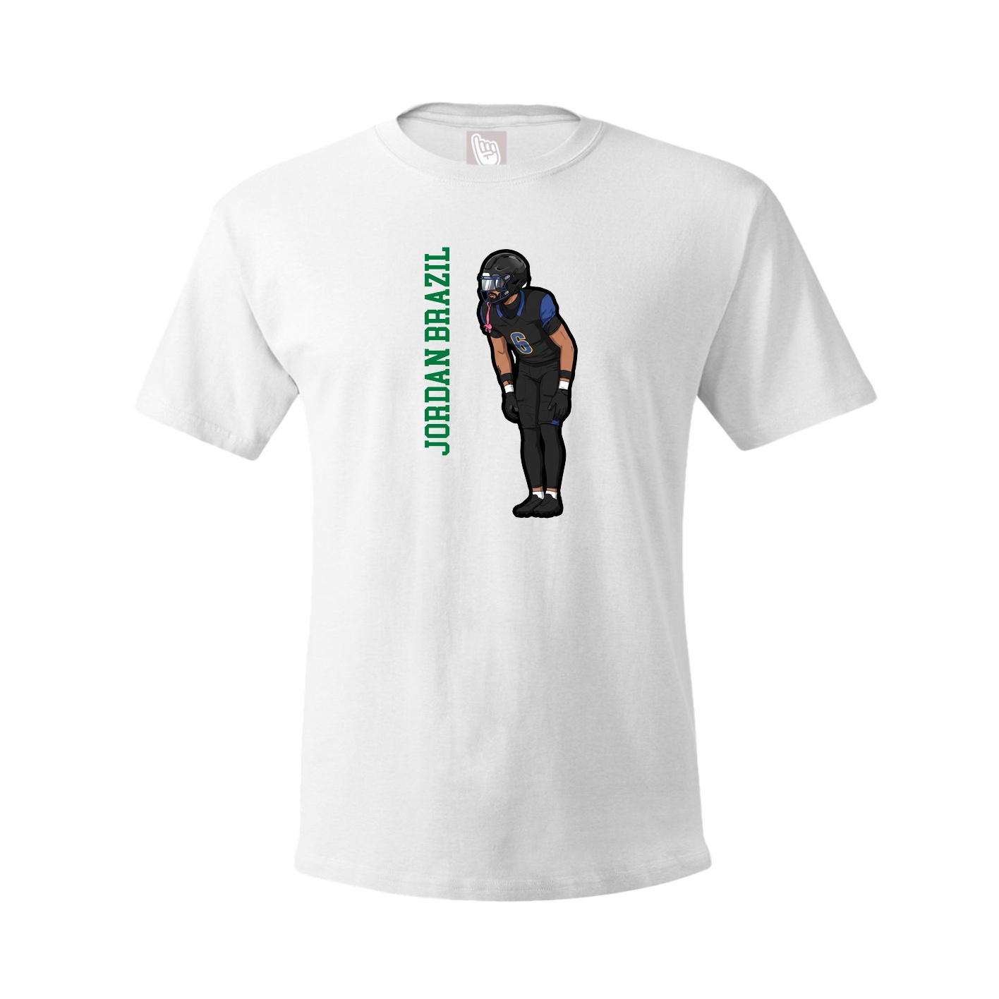 Youth Tee — Name Vertical in White