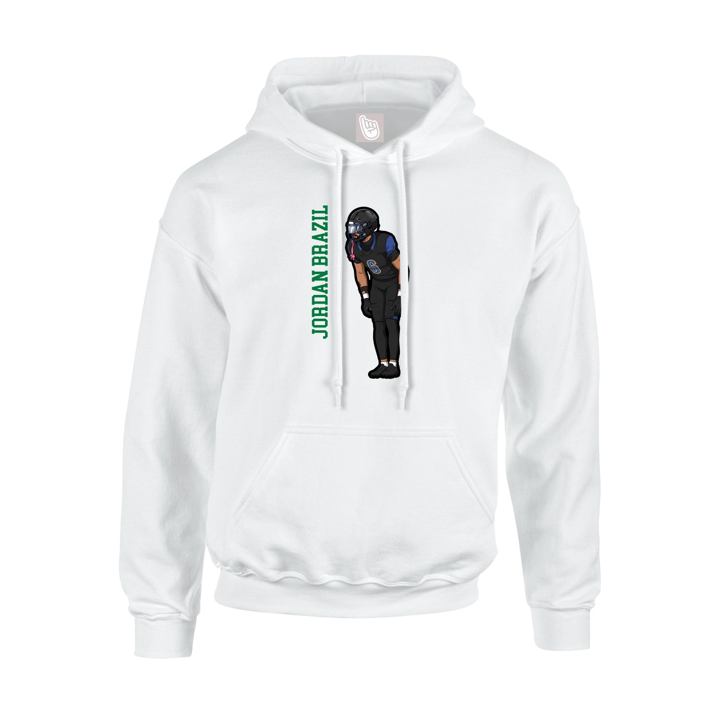 Hoodie — Name Vertical in White
