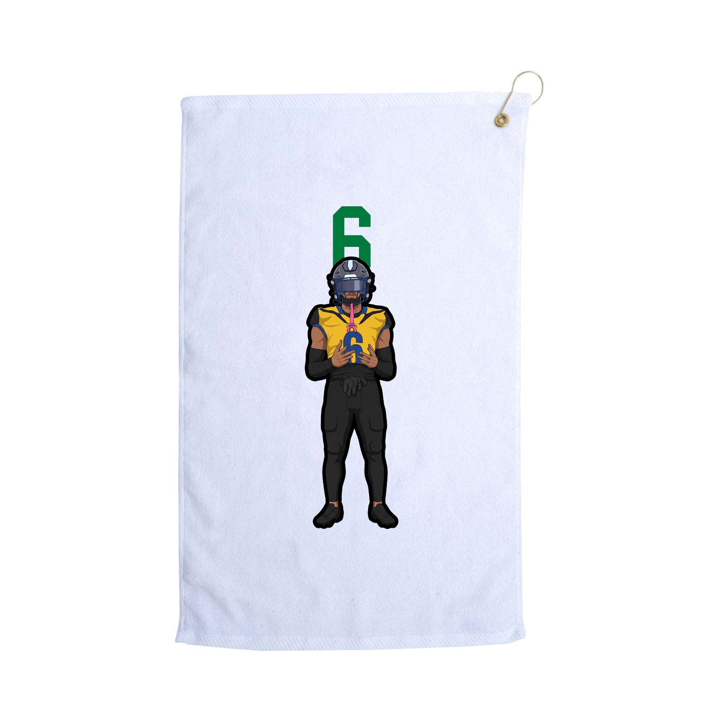 Golf Towel — Number Top in White