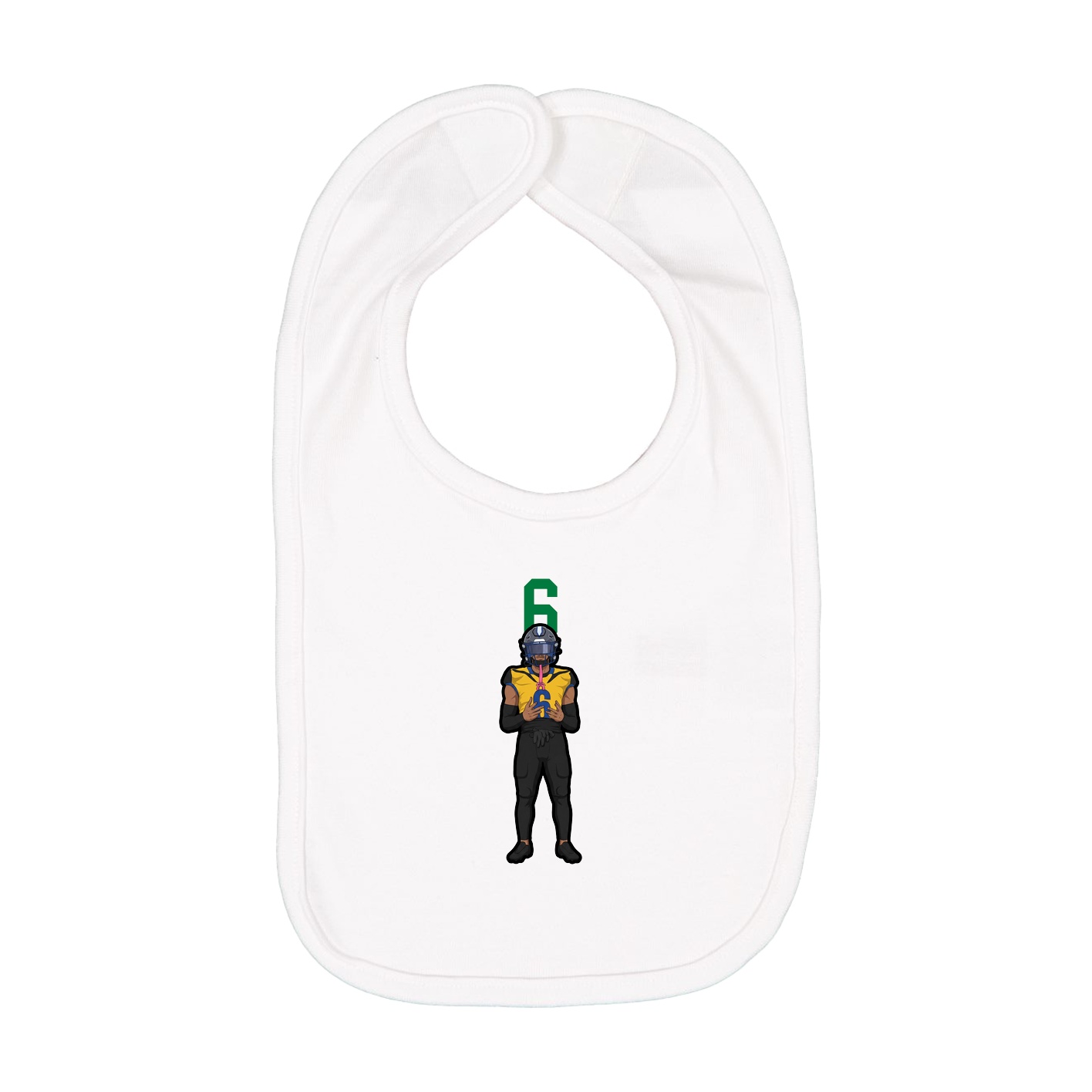 Infant Bib — Number Top in White
