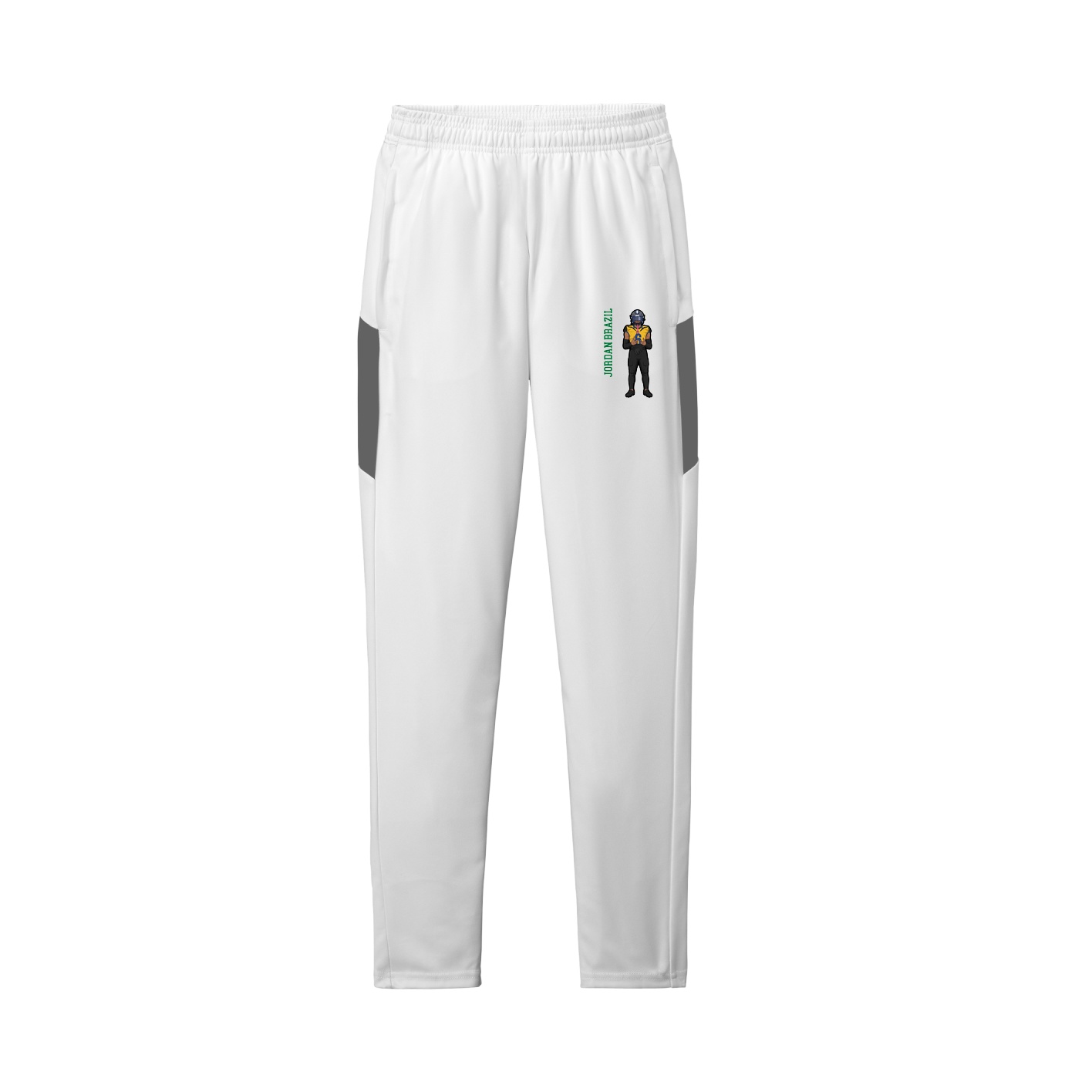 Team Travel Pant — Name Vertical in White/Grey