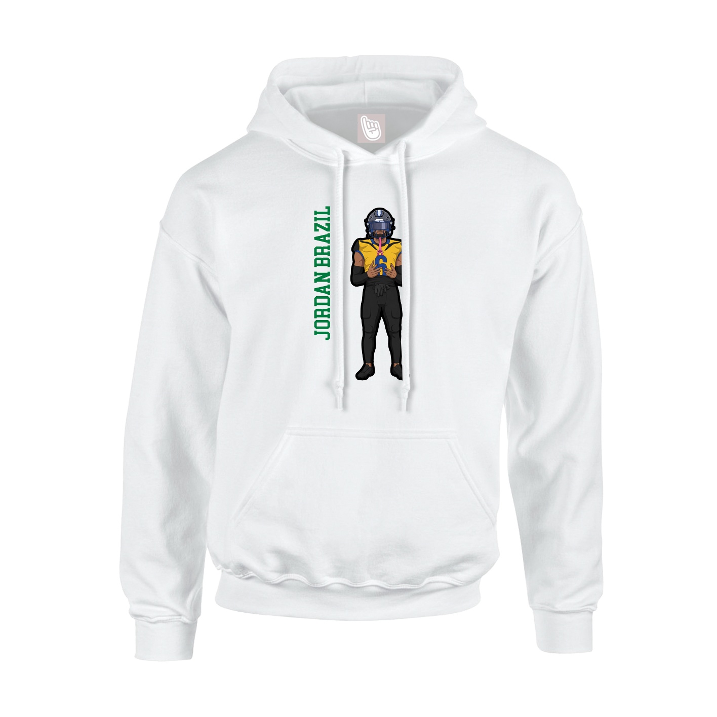 Youth Hoodie — Name Vertical in White