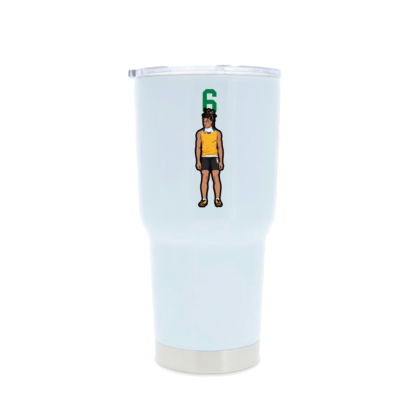 30oz Stainless Steel Tumbler — Number Top in White
