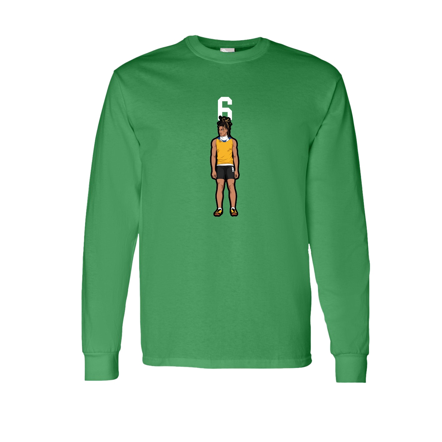 Long Sleeve Tee — Number Top in Green