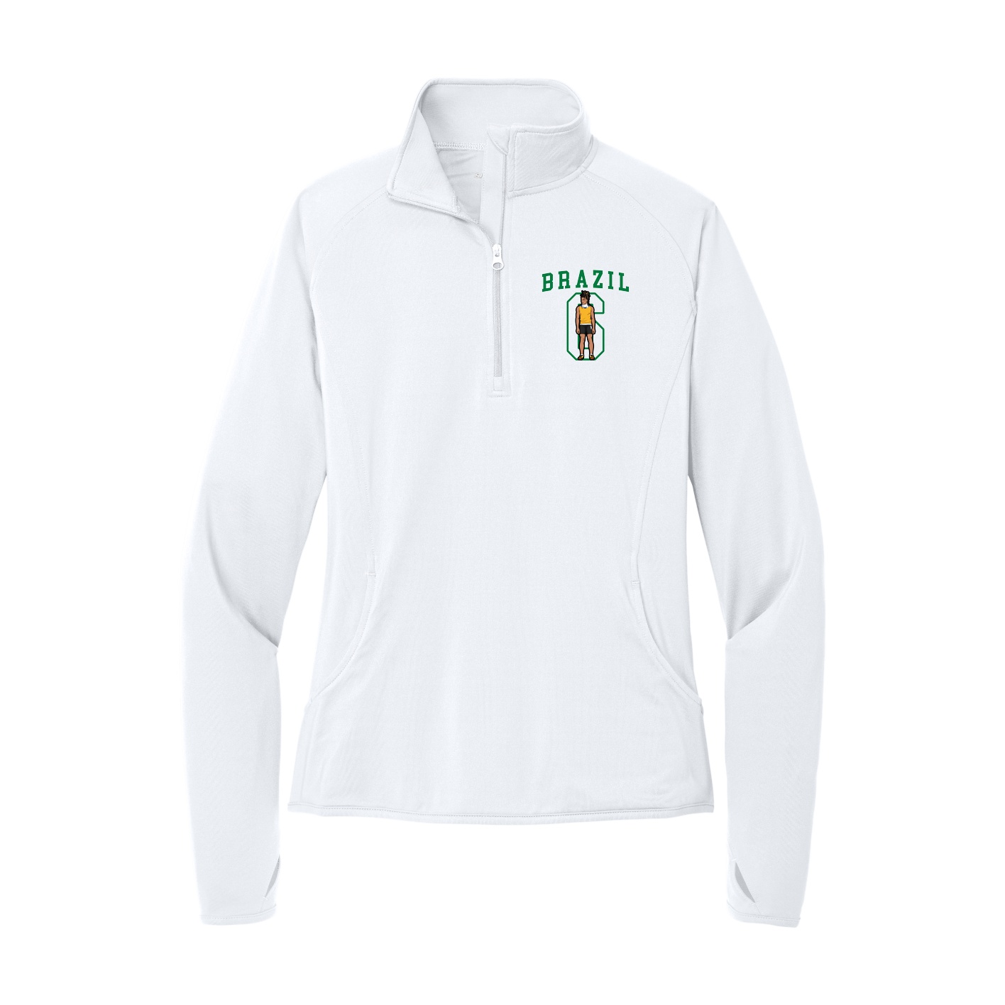 Women's Q-Zip Pullover — Shirsey in White