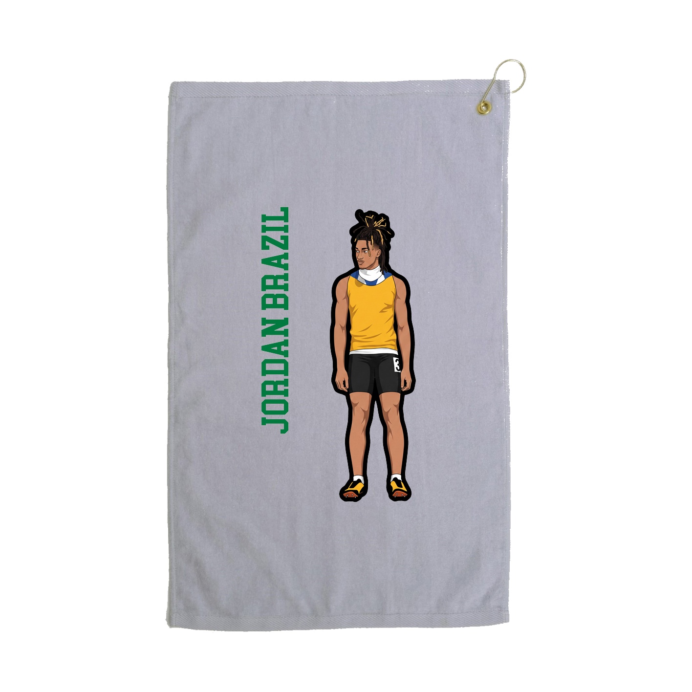 Golf Towel — Name Vertical in Grey