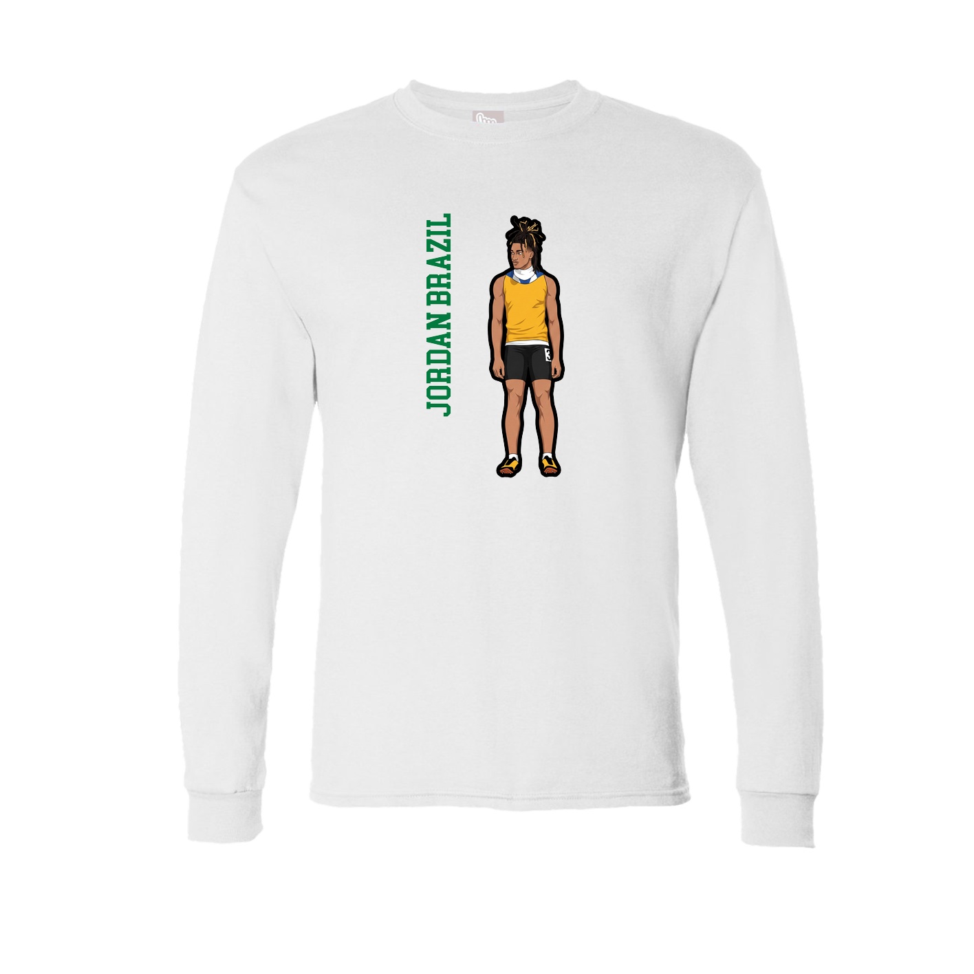 Long Sleeve Tee — Name Vertical in White