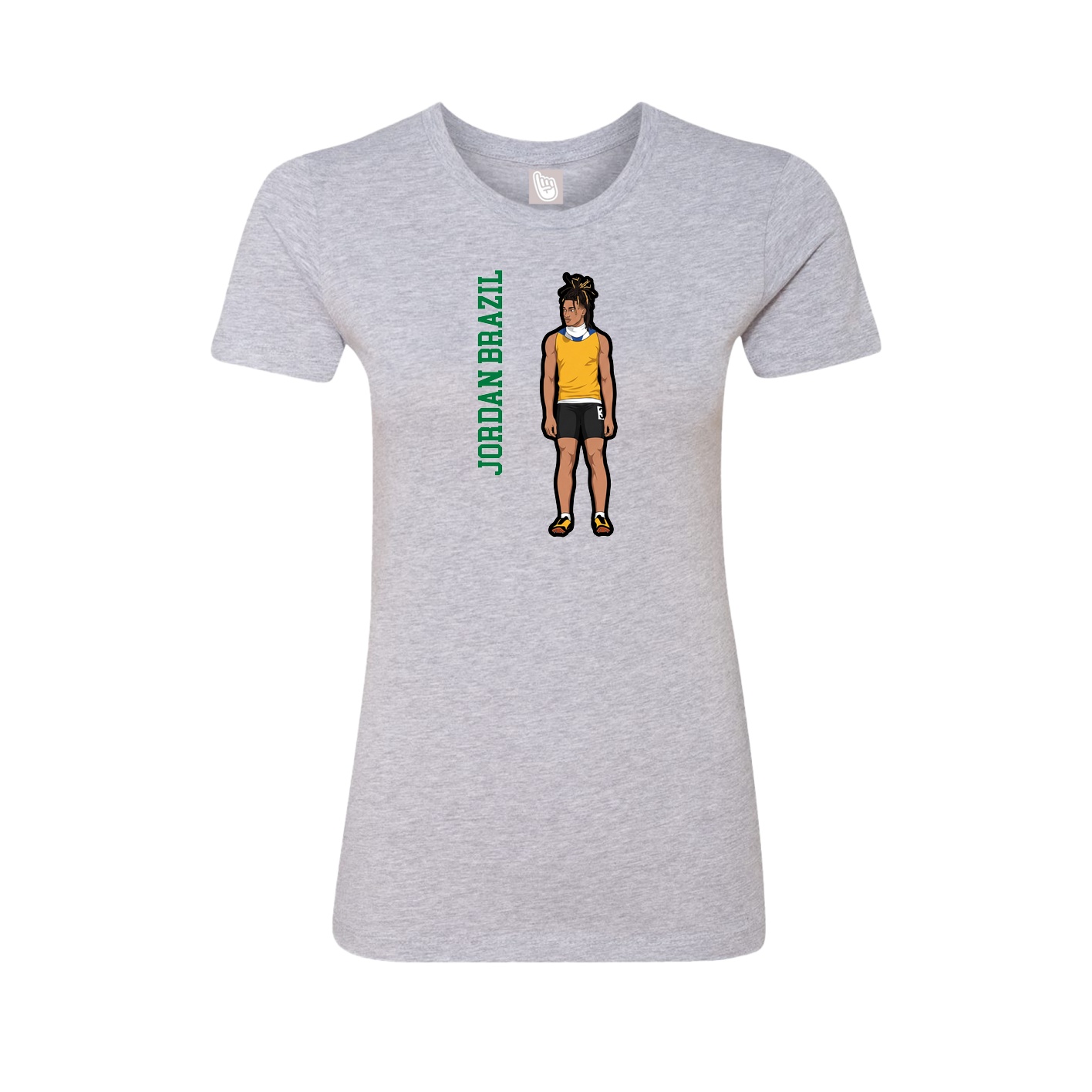 Womens Tee — Name Vertical in Grey