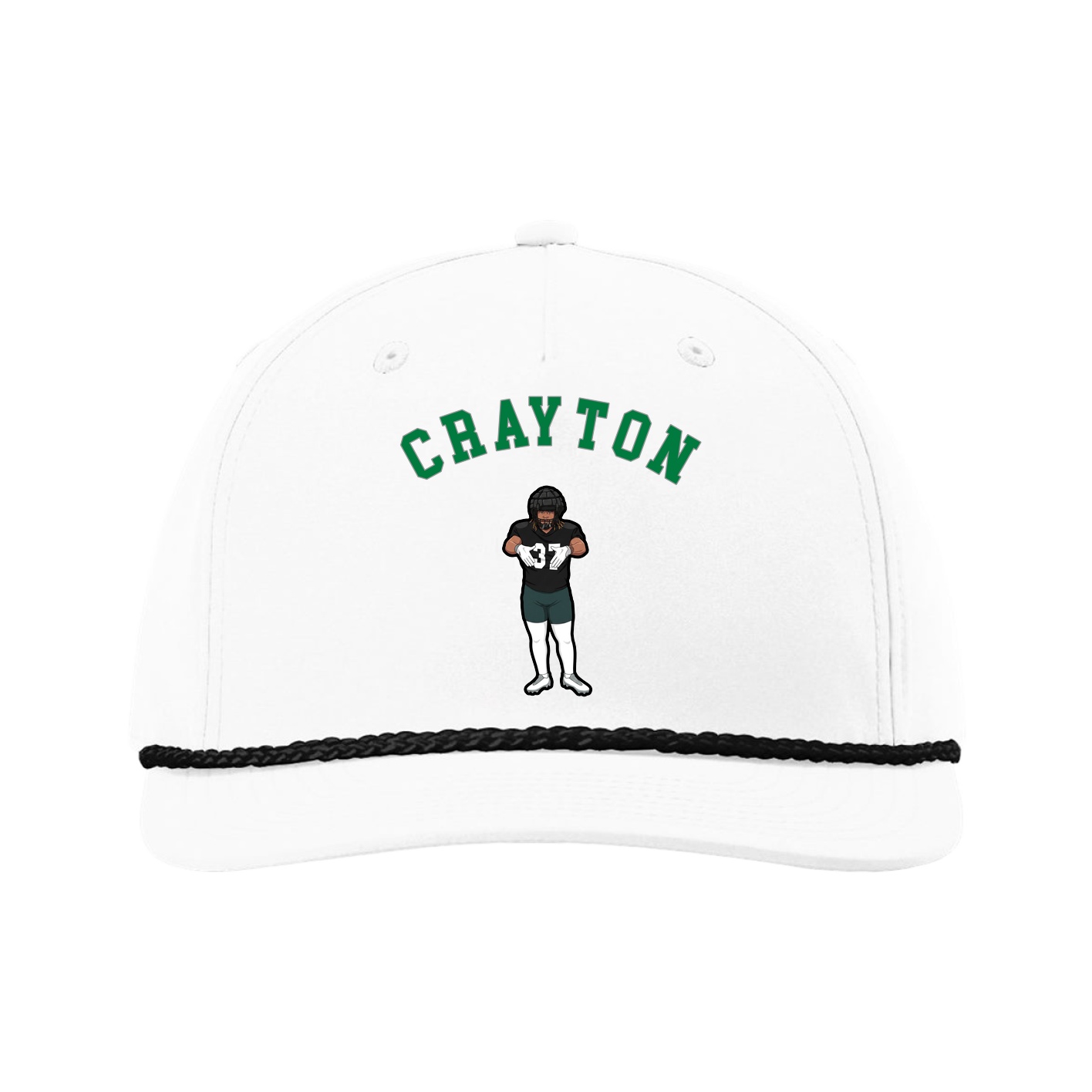 Five-Panel Classic Rope Cap — Shirsey Arch in White