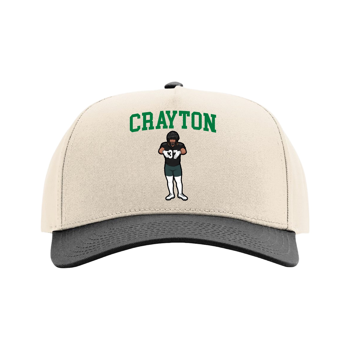 Full Fabric Five-Panel Champ Cap — Shirsey in Cream/Black