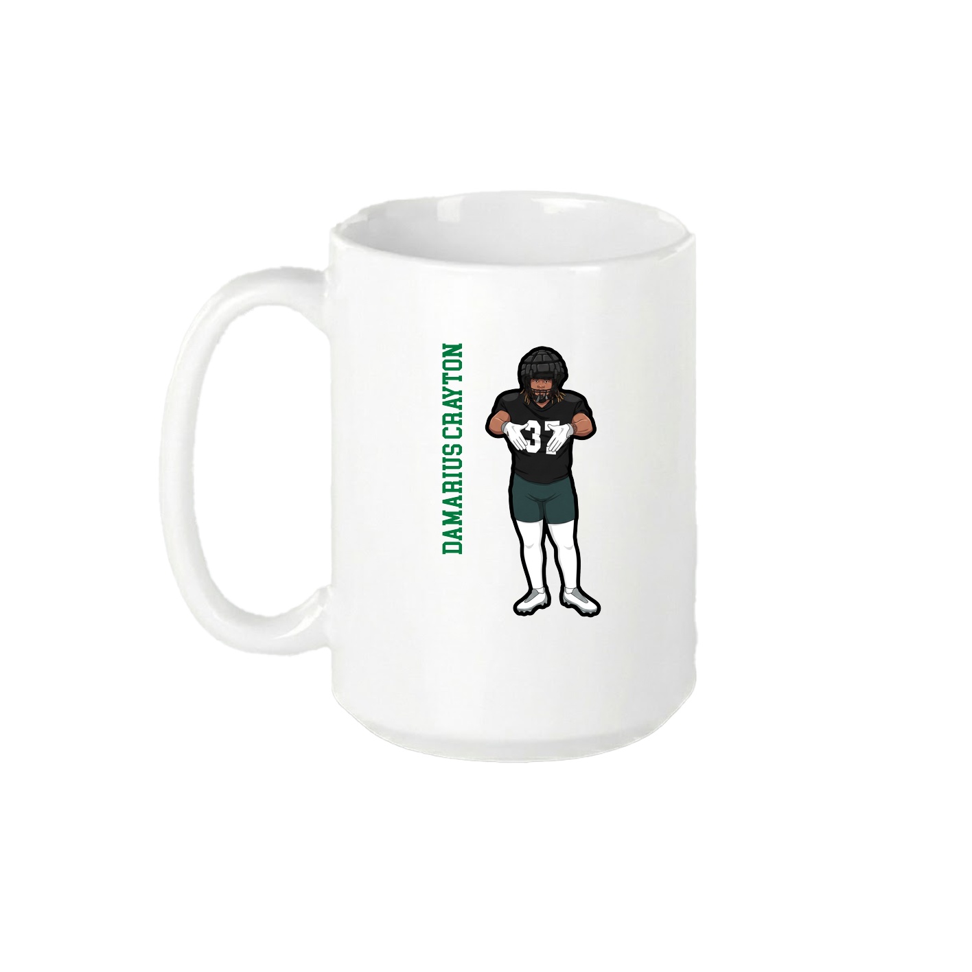 15oz Coffee Mug — Name Vertical in White