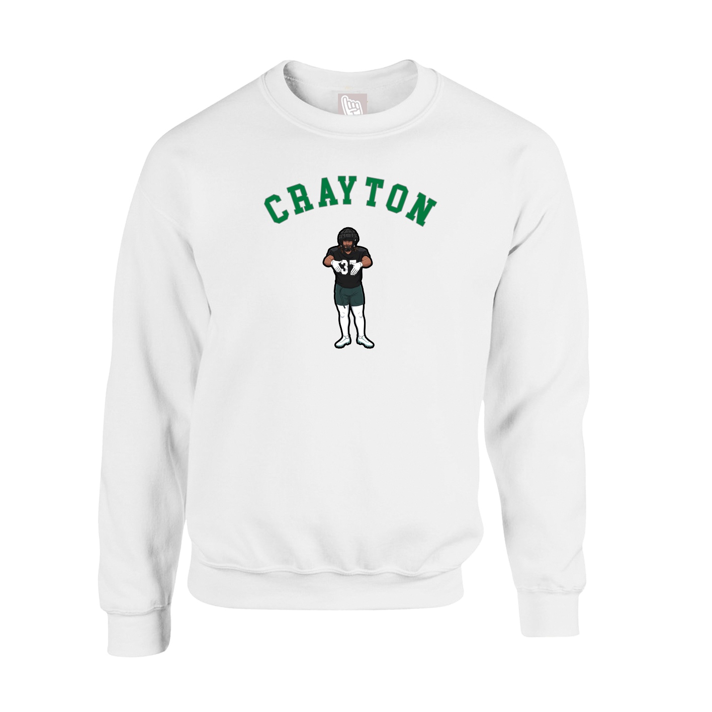 Fleece Crew — Shirsey Arch in White