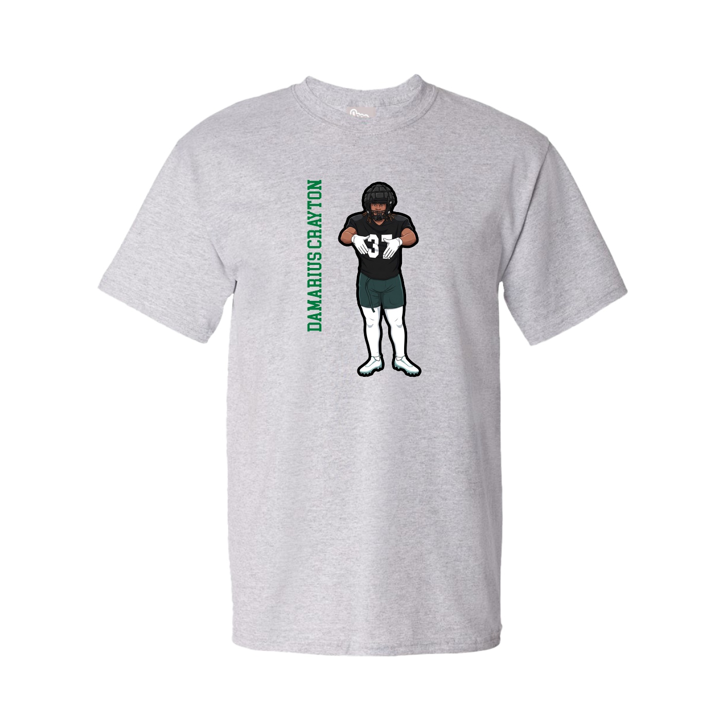 Youth Tee — Name Vertical in Grey