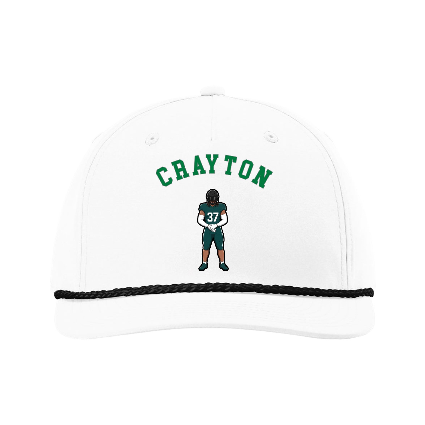 Five-Panel Classic Rope Cap — Shirsey Arch in White