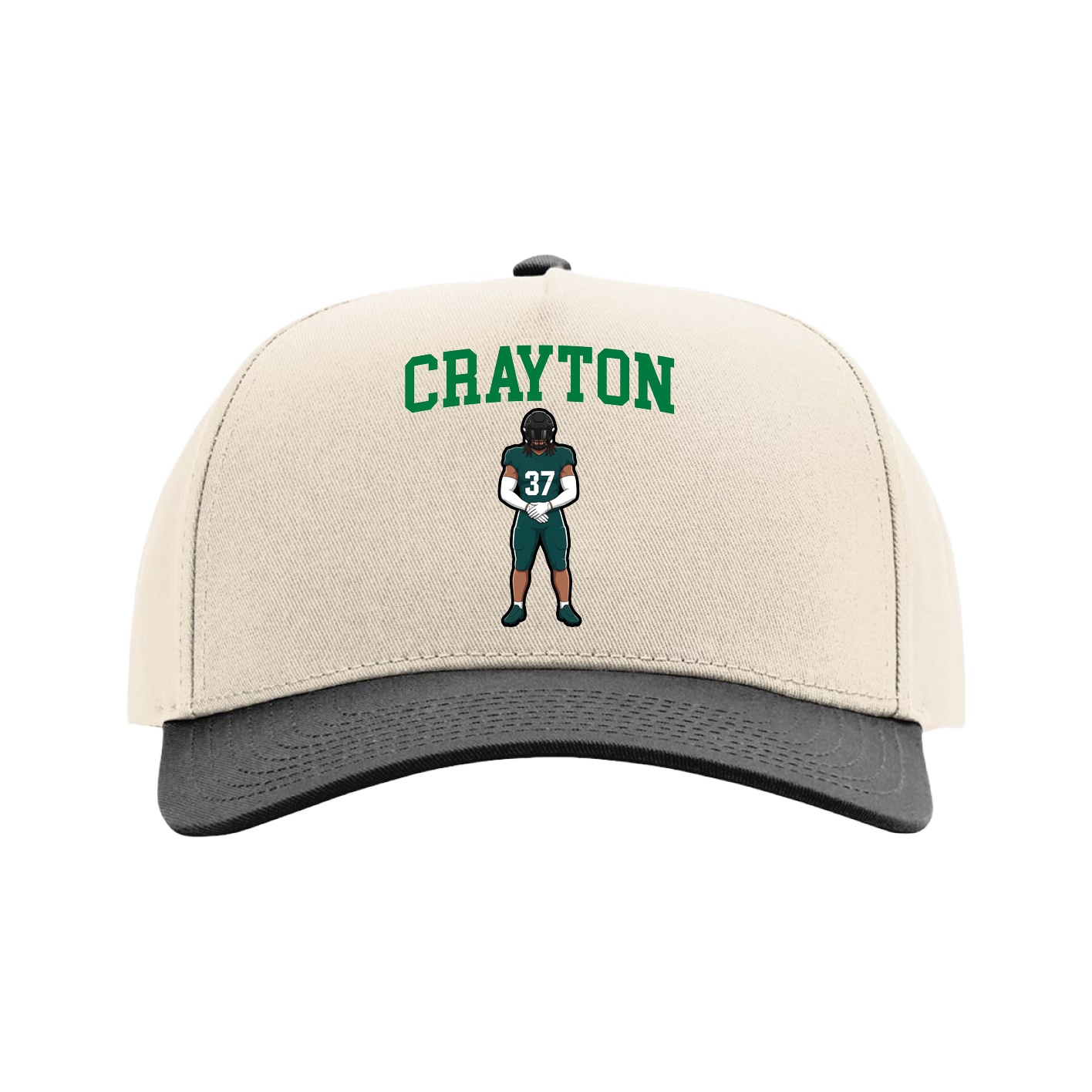 Full Fabric Five-Panel Champ Cap — Shirsey in Cream/Black