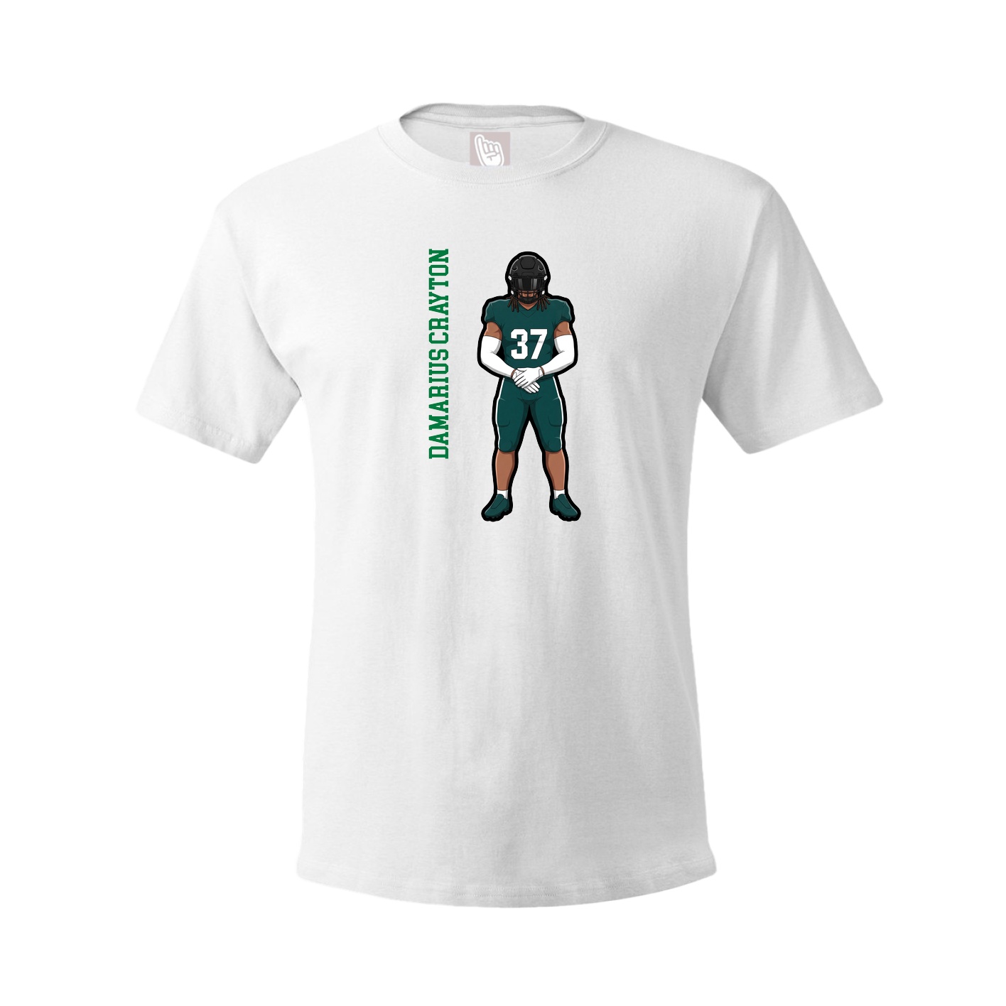 Youth Tee — Name Vertical in White